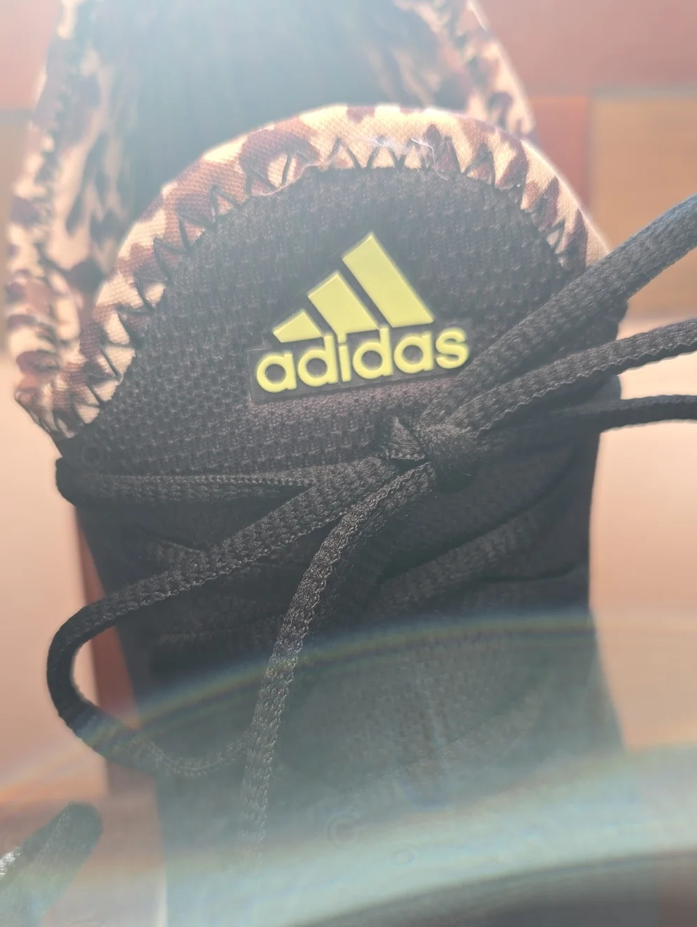 adidas Women’s Black & Neon Running Shoes with Leopard Trim